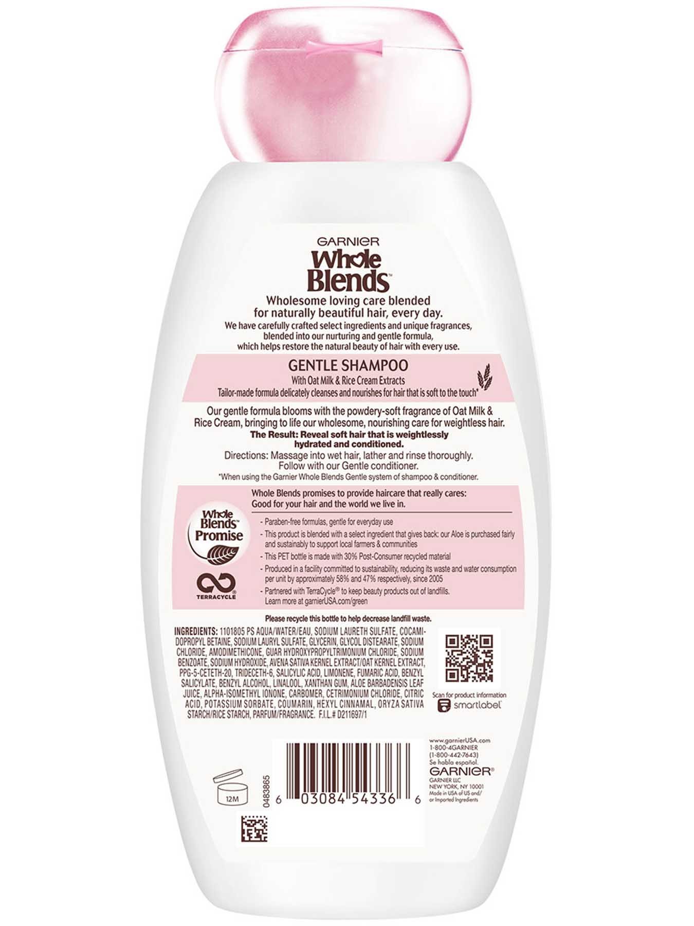 back of shampoo